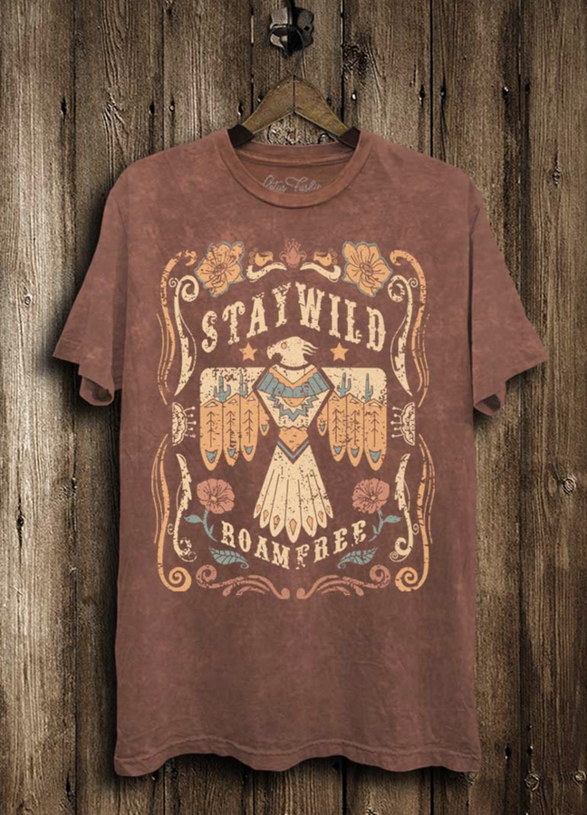 Stay Wild Roam Free Graphic Top | S-3X-Graphic Tees-Krush Kandy, Women's Online Fashion Boutique Located in Phoenix, Arizona (Scottsdale Area)