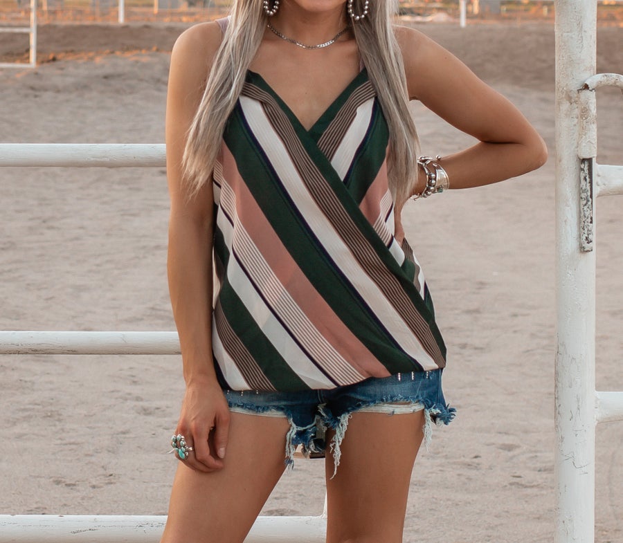 Take Your Time Striped Draped Tank | S-2X, 2 Colors-Tanks-Krush Kandy, Women's Online Fashion Boutique Located in Phoenix, Arizona (Scottsdale Area)