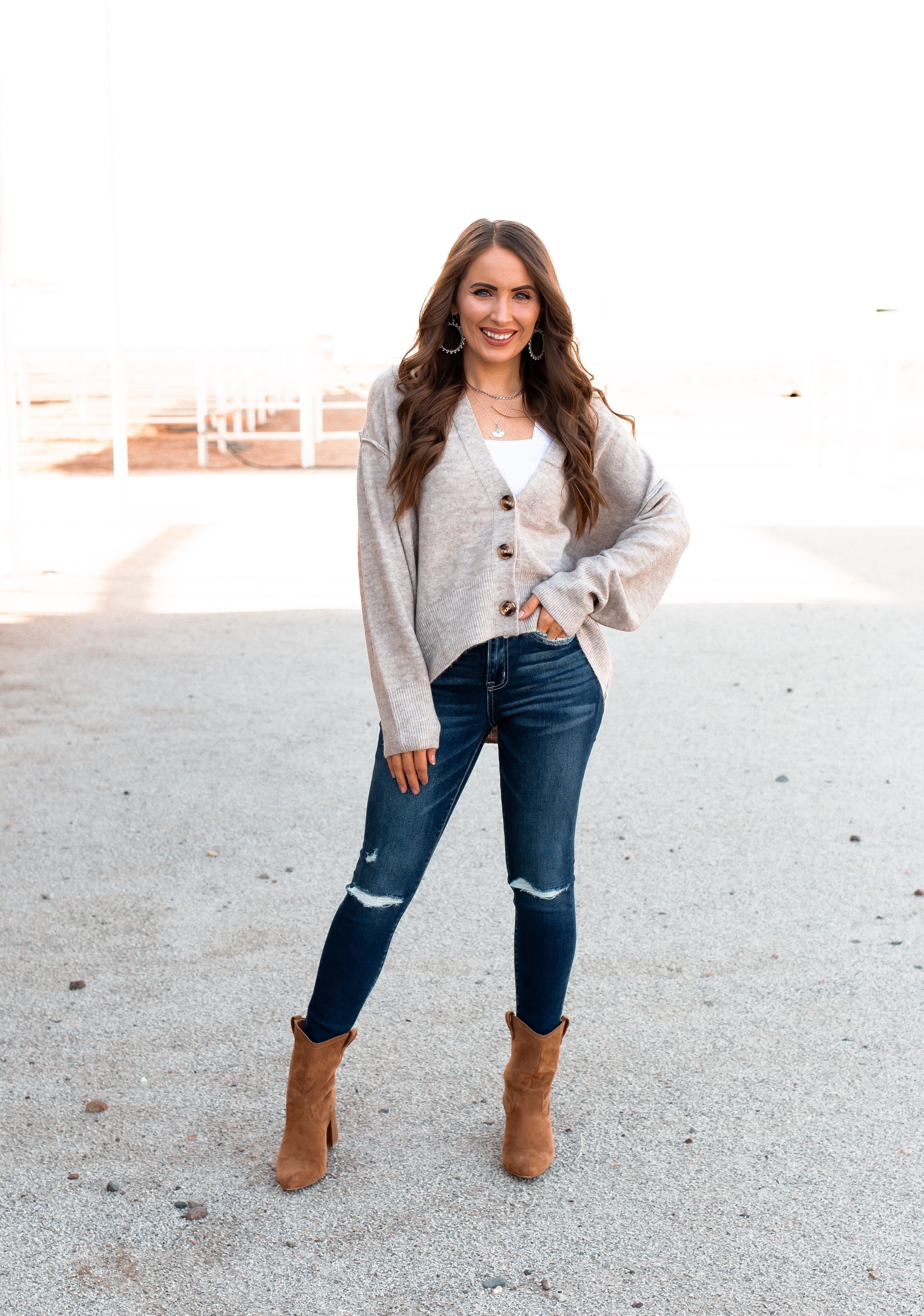 Oversized Hi-Low Hem Melange Sweater Cardigan | XS-XL ZENANA-Sweaters-Krush Kandy, Women's Online Fashion Boutique Located in Phoenix, Arizona (Scottsdale Area)