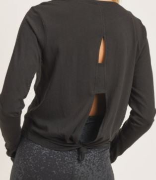 Tie-Back Double Cutout Top-Long Sleeve Tops-Krush Kandy, Women's Online Fashion Boutique Located in Phoenix, Arizona (Scottsdale Area)