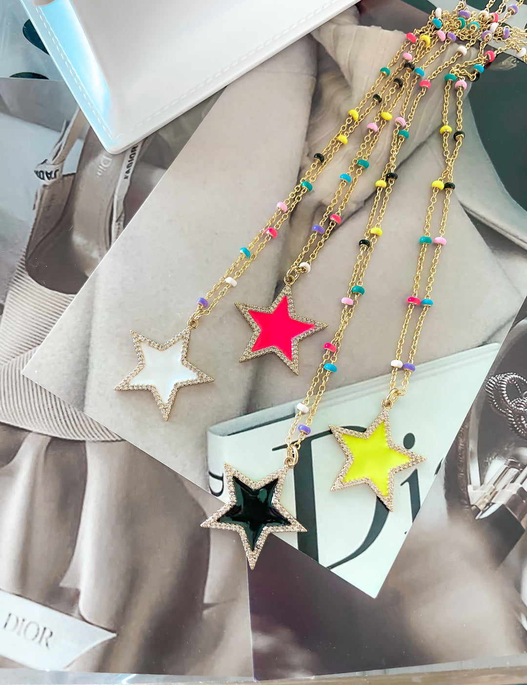 The Cutest Enamel Star Necklace-Necklaces-Krush Kandy, Women's Online Fashion Boutique Located in Phoenix, Arizona (Scottsdale Area)