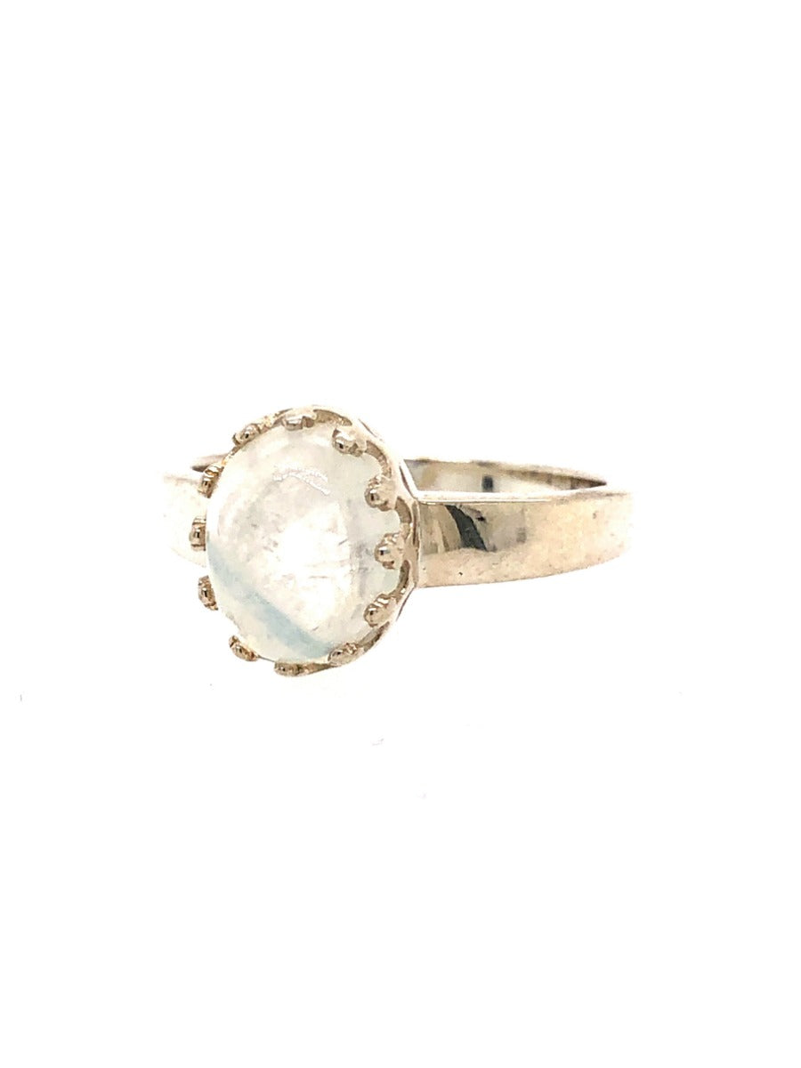 Krush Exclusive: Wide Band Solitaire Moonstone Ring-Rings-Krush Kandy, Women's Online Fashion Boutique Located in Phoenix, Arizona (Scottsdale Area)