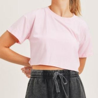 MONO B: Essential Boxy Cropped Tee-Short Sleeve Tops-Krush Kandy, Women's Online Fashion Boutique Located in Phoenix, Arizona (Scottsdale Area)