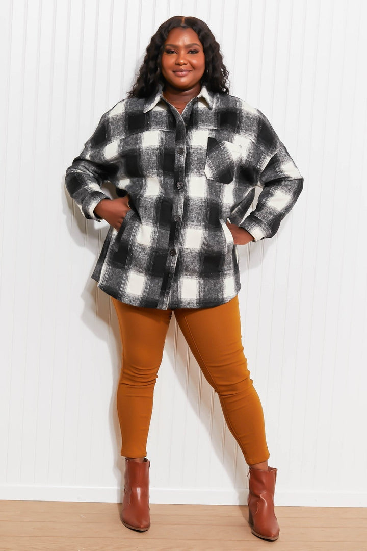 Keep It Up Oversized Soft Plaid Shacket | S-XL, 7 Colors!-Shackets-Krush Kandy, Women's Online Fashion Boutique Located in Phoenix, Arizona (Scottsdale Area)