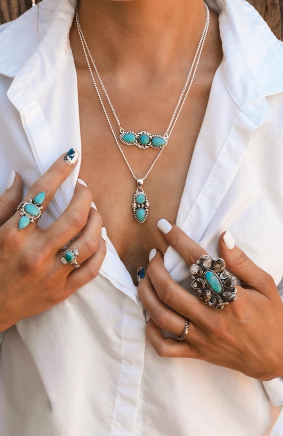 On The Horizon Turquoise Necklace-Necklaces-Krush Kandy, Women's Online Fashion Boutique Located in Phoenix, Arizona (Scottsdale Area)